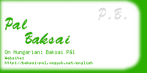 pal baksai business card